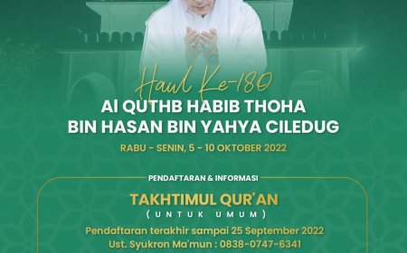 Haul Ke-180 Habib Thaha bin Yahya Ciledug, Penyelenggara Ajak Masyarakat Ikut Takhtimul Qur’an