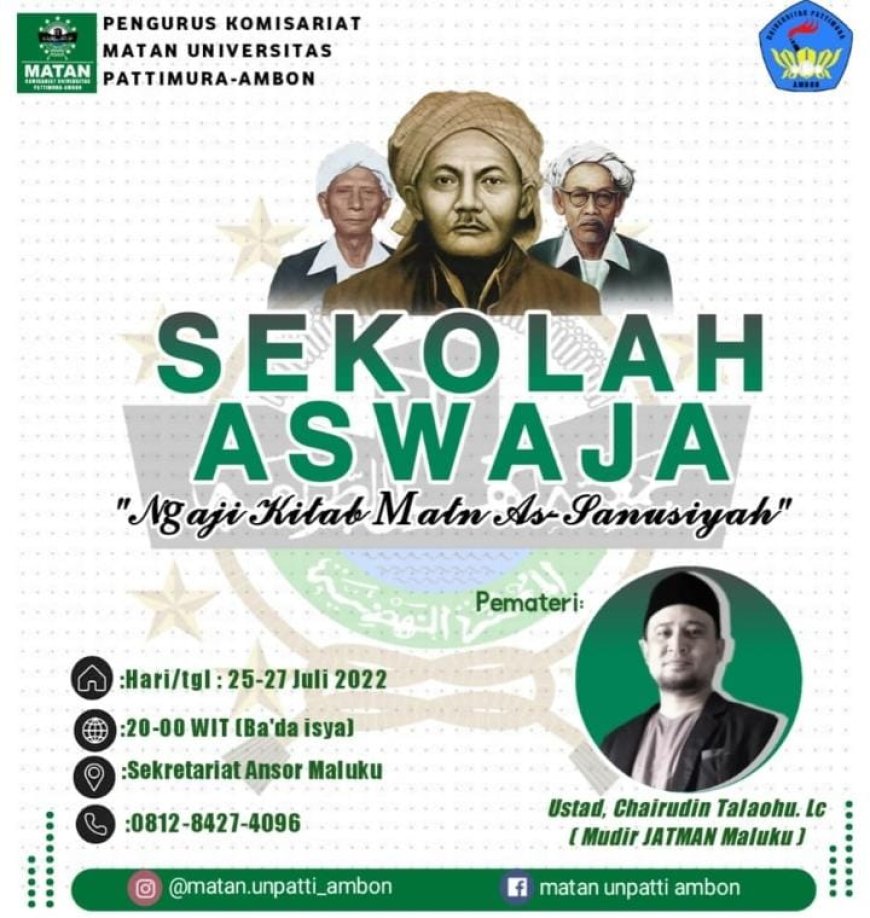 MATAN Unpatti Ambon Gelar Sekolah Aswaja