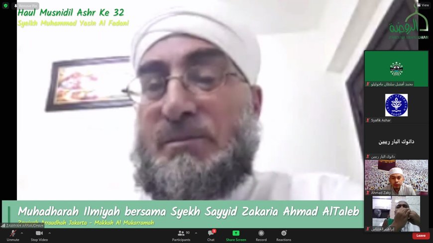 JATMAN DKI-Zawiyah Arraudhah Gelar Haul ke-32 Syaikh Yasin Al-Fadani