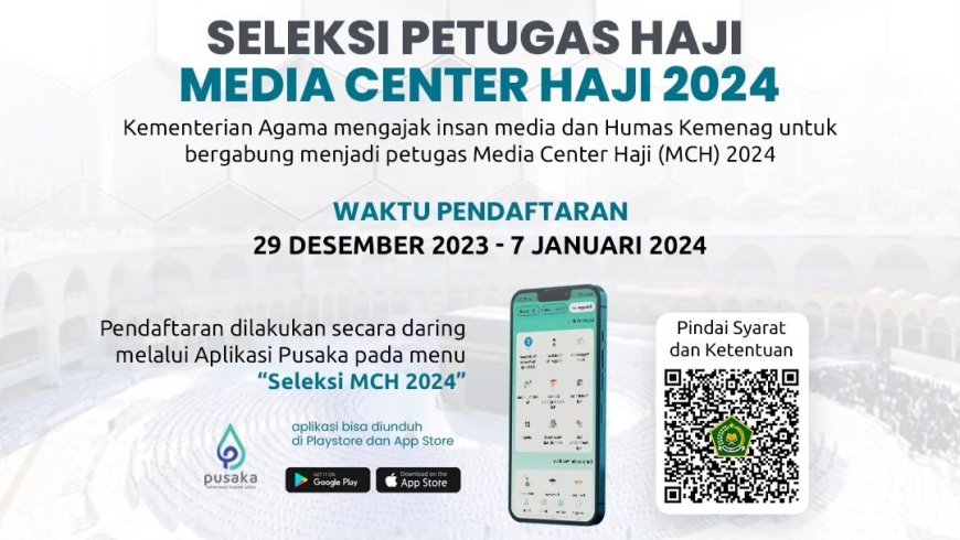 Pendaftaran Seleksi Media Center Haji 1445 H/2024 M Resmi Dibuka, Cek Syarat dan Jadwalnya