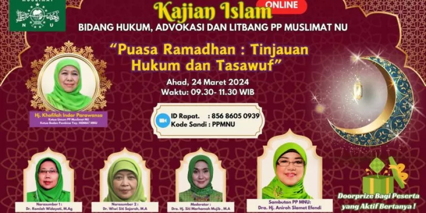 PP Muslimat NU Gelar Kajian Islam Online, Puasa Ramadhan: Tinjauan Hukum dan Tasawuf