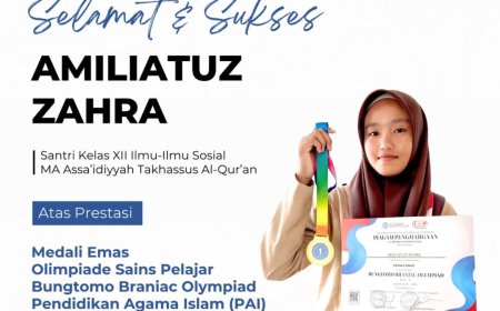 Santriwati Ponpes Assa'idiyyah Gedongan Raih Medali Emas di Olimpiade Sains Nasional