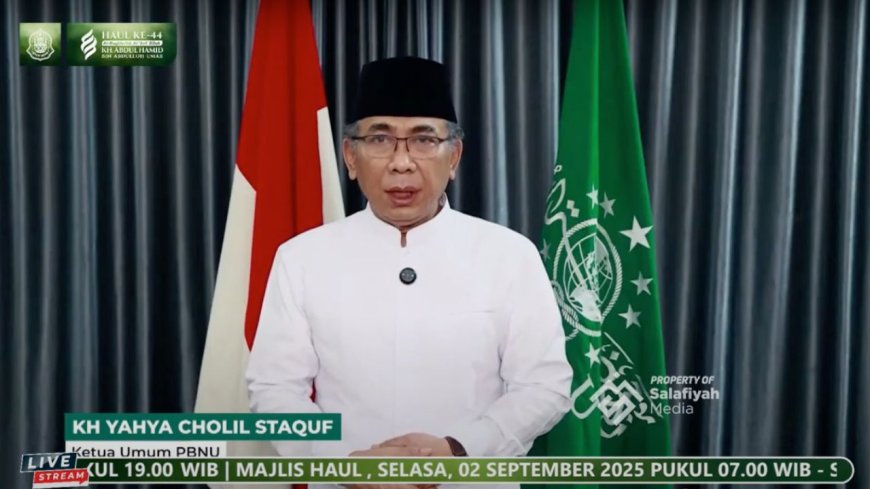 Di Haul Kiai Abdul Hamid Pasuruan, Gus Yahya Serukan Doa untuk Keselamatan Bangsa