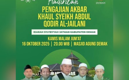 Rais 'Ali JATMAN KH Achmad Chalwani Nawawi Dijadwalkan Hadiri Pengajian Akbar Haul Syekh Abdul Qodir Al-Jailani di Demak