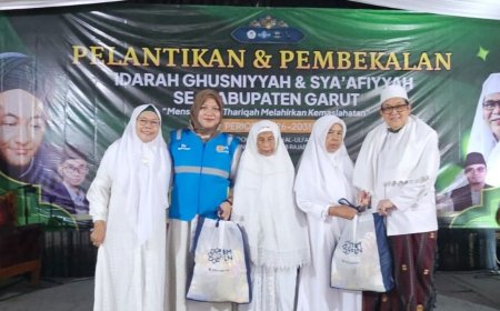 Di Pelantikan Ghusniyyah dan Sa’afiyyah, JATMAN Garut dan YBM PLN Salurkan Bantuan Bagi Dhuafa